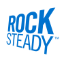 Rocksteady text logo blue
